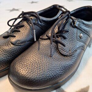 Propet Mens US 8 Shock Absorber Walking Shoes Sneaker Black Leather